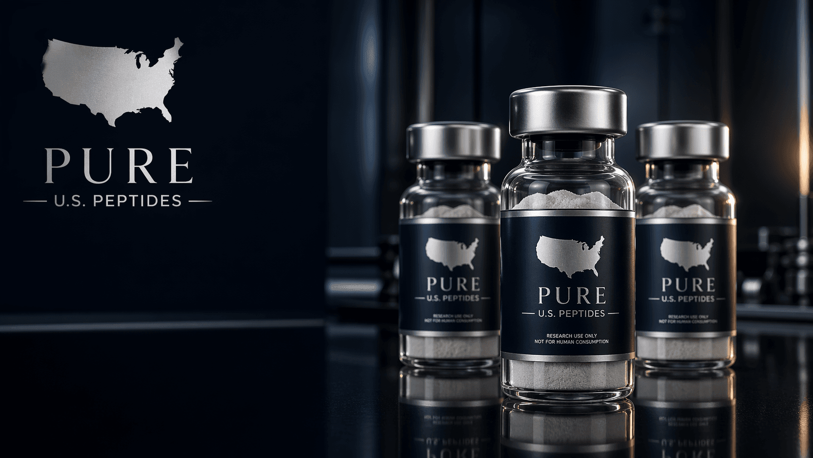 Pure U.S. Peptides research vial presentation